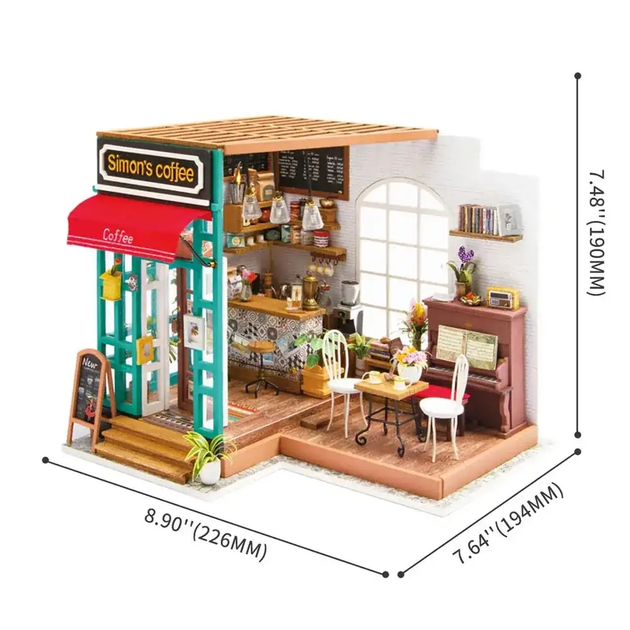 Конструктор 3D міні-будинок Robotime Rolife Simon's Coffee DG109 - зображення 9