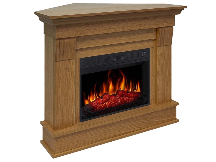 Каминокомплект угловой ArtiFlame Albion Corner AF23S светлый дуб эффект мерцающих дров со звуком и обогревом - изображение 2