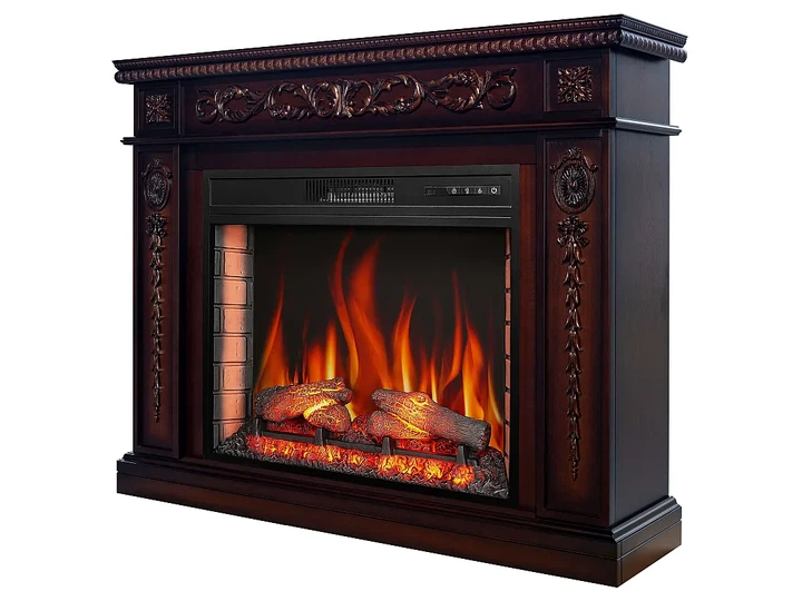 Каминокомплект ArtiFlame Delmona AF28S коньяк 3D эффект живого пламени и тления поленьев со звуком и обогревом - изображение 3