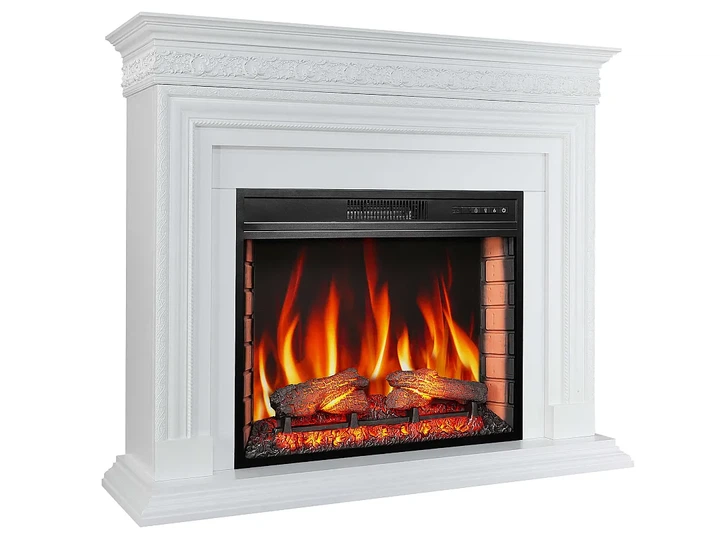 Каминокомплект ArtiFlame Pratella AF28S белый 3D эффект живого пламени и тления поленьев со звуком и обогревом - изображение 2