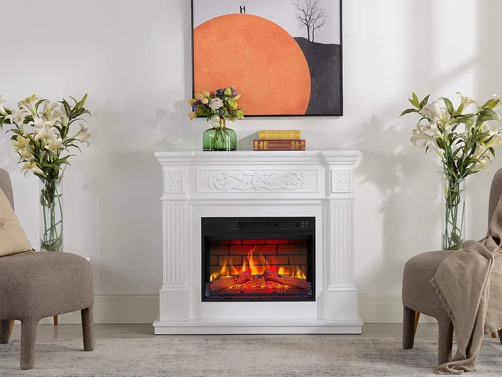 Каминокомплект ArtiFlame Toscana AF23BS белый с эффектом живого огня со звуком и обогревом - изображение 8