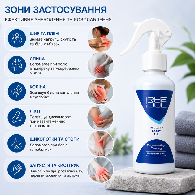 Обезболивающий спрей при болях в суставах Rhedol Sensitive Therapy Спрей для снятия мышечной боли, 250 мл Спрей для суставов - изображение 13
