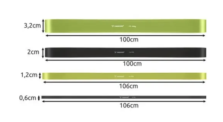 Набір гумових стрічок PowerBand Trizand 24305 для фітнесу тренувань розтяжки підтягувань силових вправ з дверним кріпленням комплект гумок різного опору - зображення 9