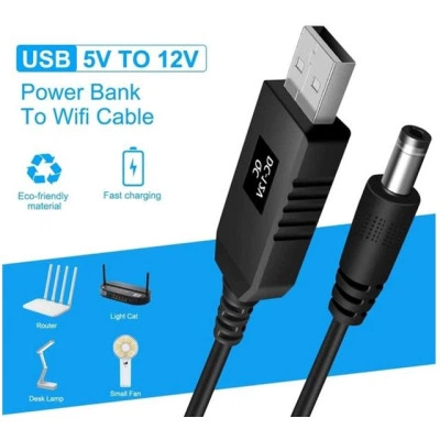 Кабель живлення USB to DC 5.5x2.1mm 12 V 1.0m Dynamode - Фото 7 Кабель живлення USB to DC 5.5x2.1mm 12 V 1.0m Dynamode - зображення 7