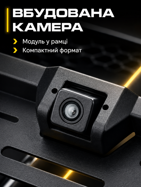 Рамка для регистрационного номера с камерой Car Cam для парковки с встроенным парктроником и сенсором SONY CCD 170° IP68 без сверления бампера - изображение 3