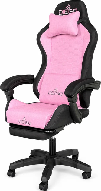 Игровое кресло DIEGO Fabric X Pink Геймерское кресло тканевое с регулировкой - изображение 2