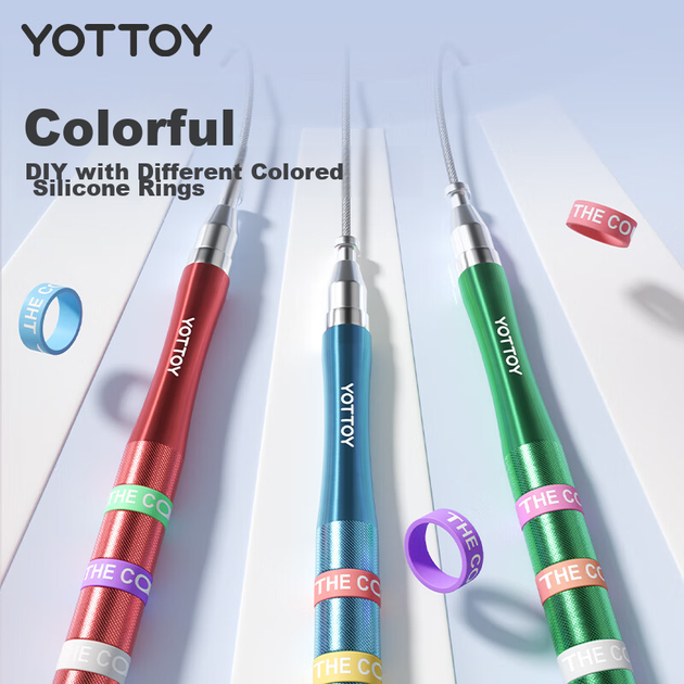 Скакалка Yottoy Speed скоростная стальная для взрослых, черная - изображение 11