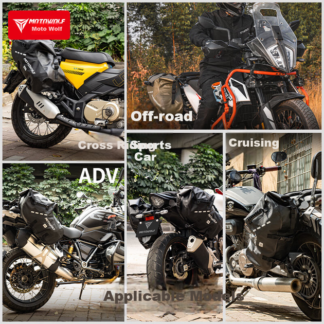 Чохол для заднього сидіння мотоцикла MOTOWOLF, сумка для їзди на мотоциклі, водонепроникна сумка, зносостійка сумка на хвостовій частині, підвісна сумка, бічна сумка для мотоциклетного спорядження, велика місткість - зображення 9