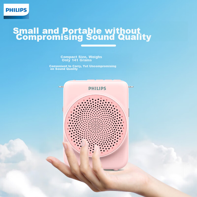 Портативная колонка PHILIPS SBM609 с поясным микрофоном Pink - изображение 4