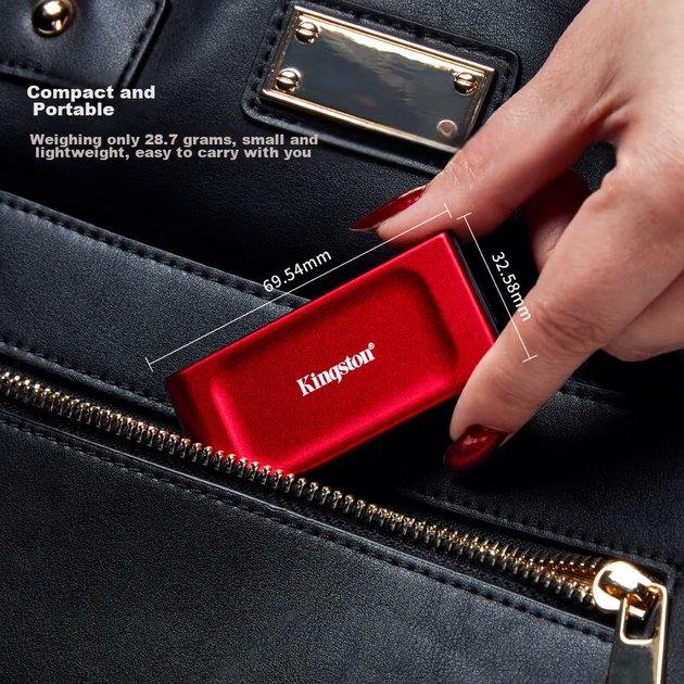 SSD диск Kingston XS1000 1TB USB 3.2 Gen 2 Type-C (SXS1000R/1000G) External Red - изображение 3