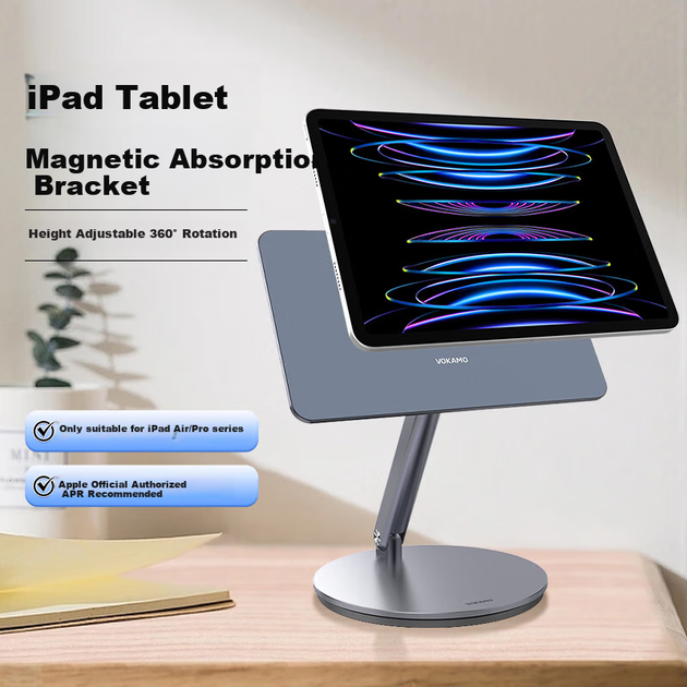 Підставка VOKAMO магнітна для iPad Pro 13 дюймів 2024/2025 з поворотом на 360 градусів - Фото 4 Підставка VOKAMO магнітна для iPad Pro 13 дюймів 2024/2025 з поворотом на 360 градусів - зображення 4