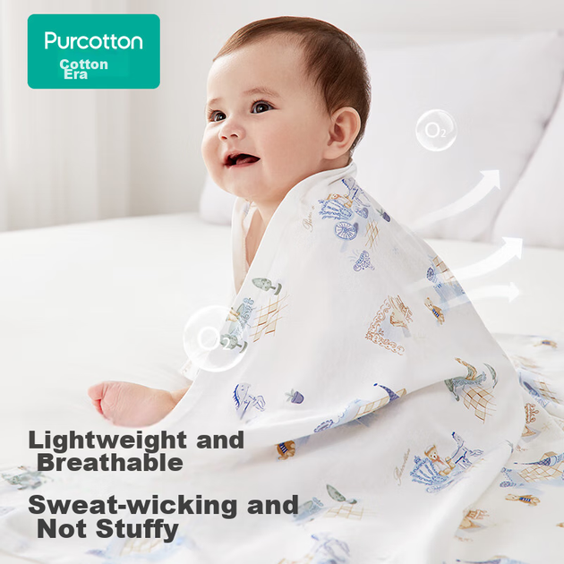 Плед-пеленка PurCotton из хлопка вязаный тонкий, 90x90 см - изображение 6
