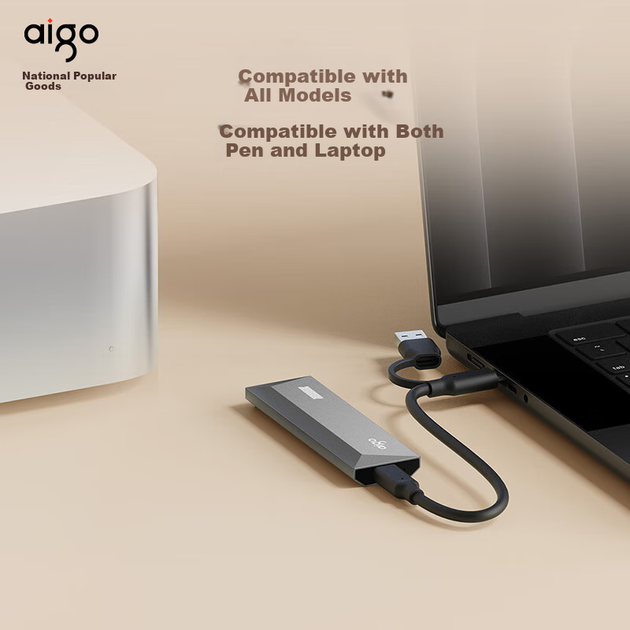 SSD диск Aigo S10 1TB Type-C External Grey - изображение 2