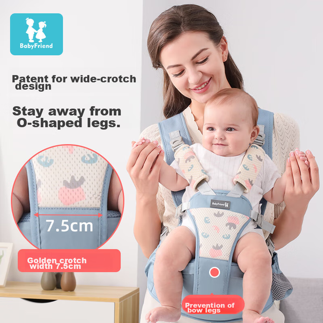Переноска Baby Friend з підставкою для ніг спереду і ззаду, синя - зображення 4