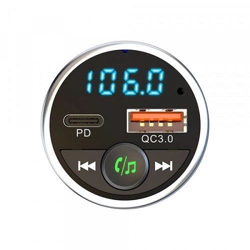 Автомобильный FM-трансмиттер Aspiring Wave 5 WV654712 с Bluetooth, PD 20W, QC3.0, LED, MicroSD, DSP. Металличе - изображение 4
