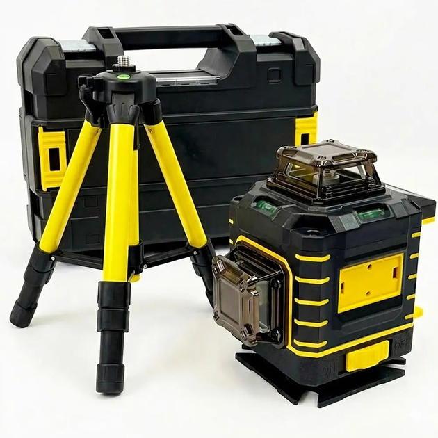 Лазерный уровень Laser Level 4D16 (Желтый) в кейсе с треногой - Фото 3 Лазерный уровень Laser Level 4D16 (Желтый) в кейсе с треногой - изображение 3
