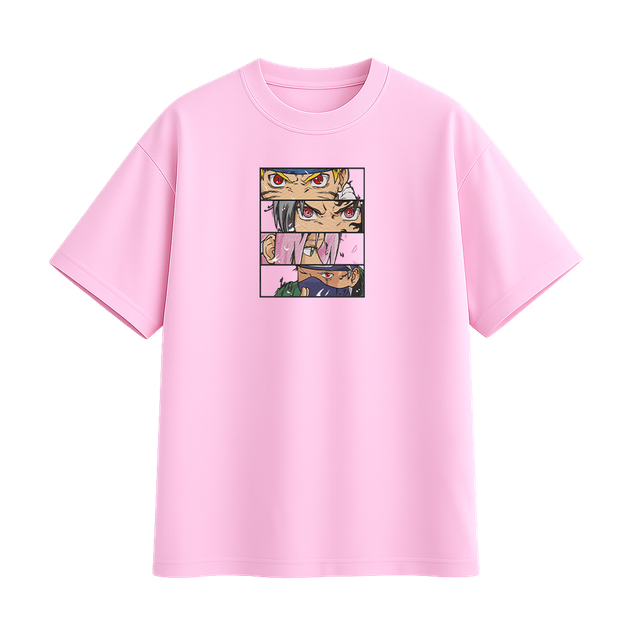Футболка з вишивкою унісекс рожевий XL-3XL розмір Naruto - Фото 1 Футболка з вишивкою унісекс рожевий XL-3XL розмір Naruto - зображення 1