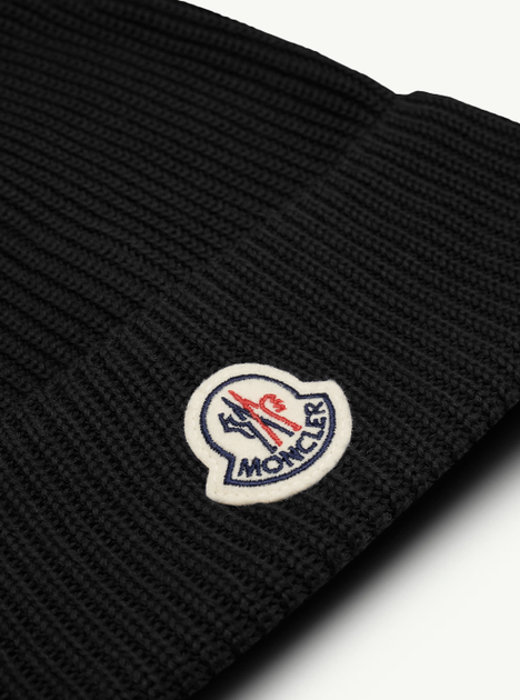 Шапка Moncler черного цвета, One Size (универсальный размер), унисекс. - изображение 2