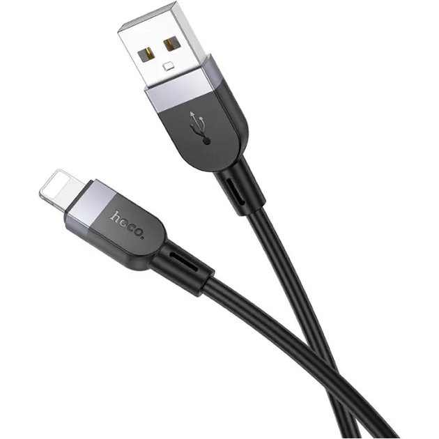 Кабель зарядний Hoco X109 Silicone Cable 2.4 A Lightning 1 м Black - Фото 2 Кабель зарядний Hoco X109 Silicone Cable 2.4 A Lightning 1 м Black - зображення 2