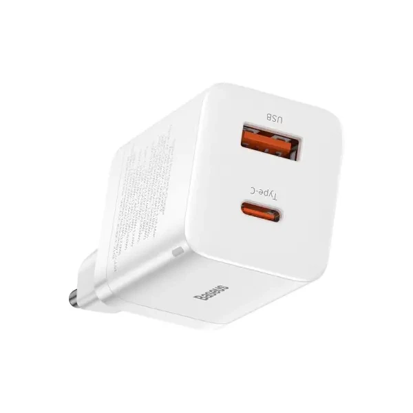 Мережевий зарядний пристрій Baseus Super Si Pro Quick Charger C+U 30W EU, Білий CCSUPP-E02 - изображение 4