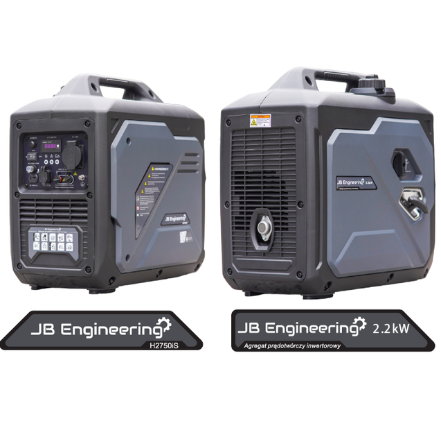 Інверторний Генератор Бензиновий JB Engineering 2,2 кВт 8,3 А 2750iS Чорний Чотирьохтактний Двигун - Фото 2 Інверторний Генератор Бензиновий JB Engineering 2,2 кВт 8,3 А 2750iS Чорний Чотирьохтактний Двигун - зображення 2