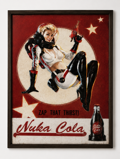 Постер у рамці під склом 30×40 см "Fallout Nuka Cola" - Фото 1 Постер у рамці під склом 30×40 см "Fallout Nuka Cola" - зображення 1