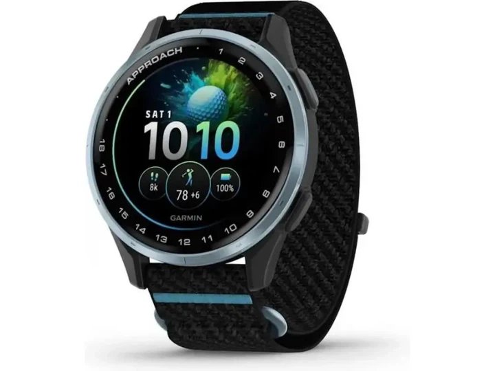 Смарт-годинник Garmin Approach J1 Cloud Blue with Black/Azure Band (010-03898-00) - Фото 1 Смарт-годинник Garmin Approach J1 Cloud Blue with Black/Azure Band (010-03898-00) - зображення 1