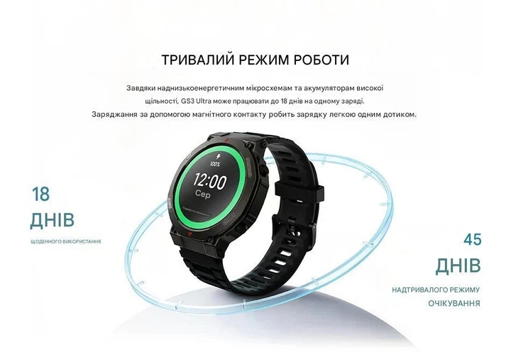 Смарт-годинник Black Shark GS3 Ultra Сенсорний AMOLED екран Вологозахист Black (BS-W2415) - зображення 7