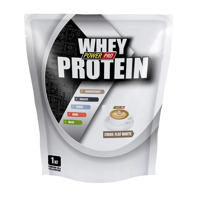 Протеин Power Pro Whey Protein с урсоловой кислотой 1 кг вкус Flat White - Фото 1 Протеин Power Pro Whey Protein с урсоловой кислотой 1 кг вкус Flat White - изображение 1