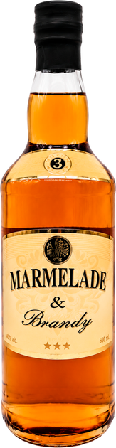 Напій алкогольний міцний MARMELADE бренді 3* 0.5 л 40% (4820261821482) - Фото 1 Напій алкогольний міцний MARMELADE бренді 3* 0.5 л 40% (4820261821482) - зображення 1