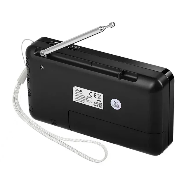 Портативний радіоприймач HOCO HI50, AM / FM, USB / TF / BT5.3, 1200mAh, 5W, 3.5-5h, black - зображення 4
