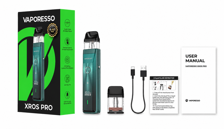 Под-система электронная сигарета Vaporesso XROS PRO подик на 1200 мАч Blue Pod система до 30 Вт 0.6 Ом синяя со сменным картриджем - изображение 3