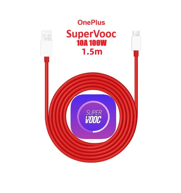 Кабель шнур быстрой зарядки OnePlus USB to Type-C 10A 100W SuperVooc Warp 1,5м Красный - изображение 2