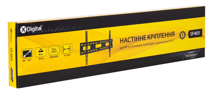 Кріплення для телевізора X-DIGITAL STEEL ST415 фіксоване 40-65" (UG-SF405) - Фото 3 Кріплення для телевізора X-DIGITAL STEEL ST415 фіксоване 40-65" (UG-SF405) - зображення 3