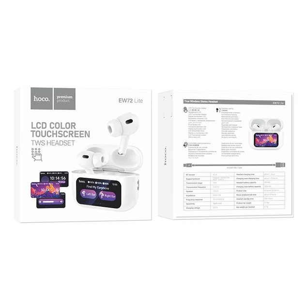 Беспроводные TWS наушники Hoco EW72 Lite Soar Bluetooth 5.4 ABS 60,6x45,2x21,7 мм Белый - Фото 4 Беспроводные TWS наушники Hoco EW72 Lite Soar Bluetooth 5.4 ABS 60,6x45,2x21,7 мм Белый - изображение 4