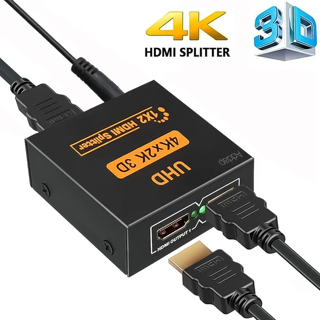 HDMI разветвитель Addap HVS-01 2 порта 4K металлический - изображение 9