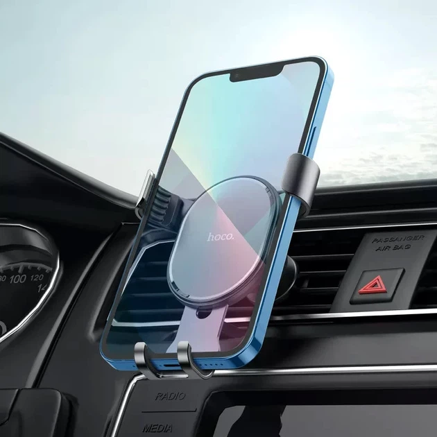 Автодержатель Hoco CA56 Plus для смартфонів 4-6 дюймів на дефлектор чорний ABS + PC + алюмінієвий сплав + силікон - Фото 4 Автодержатель Hoco CA56 Plus для смартфонів 4-6 дюймів на дефлектор чорний ABS + PC + алюмінієвий сплав + силікон - зображення 4
