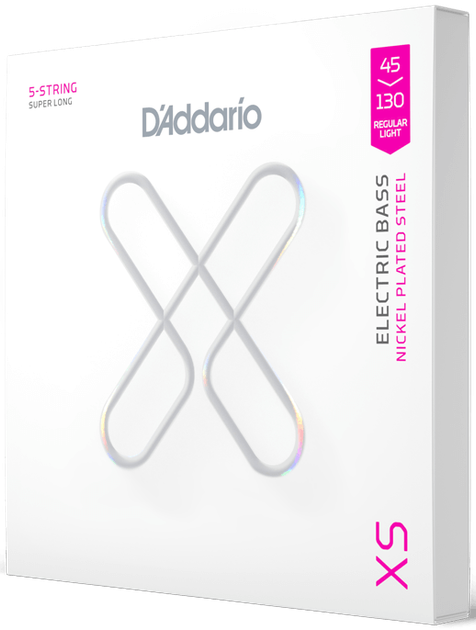 Струны для бас-гитары D'Addario XSB45130SL XS Nickel Bass Regular Light Super Long Scale 5-string (45-130) - изображение 3