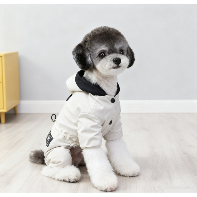 Зимовий комбінезон для собак "Hello, Good Luck" з кільцем на спинці, сірий XL Multibrand (zoo0006308) - зображення 3