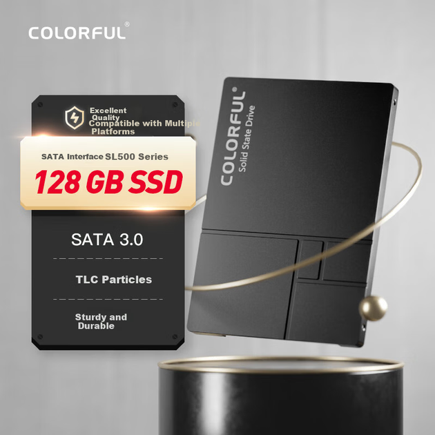 Барвистий твердотільний накопичувач SSD на 128 ГБ з інтерфейсом SATA3.0 серії SL TLC NAND - зображення 4