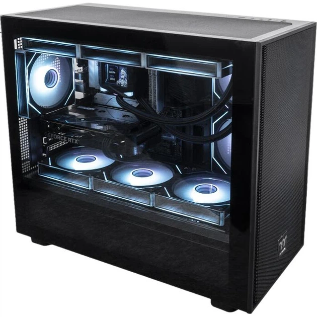 Корпус Thermaltake Steel Shadow SM Seaside View черный для плат M-ATX с поддержкой СЖО 360 мм и 12 вентиляторов - изображение 2