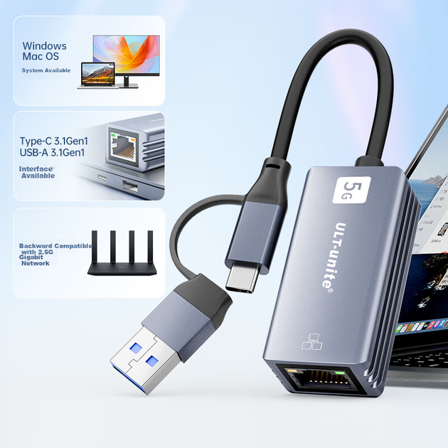 Сетевой адаптер ULT-Unite USB Type-C / 5 Гбит/с Ethernet (RJ45) - изображение 4