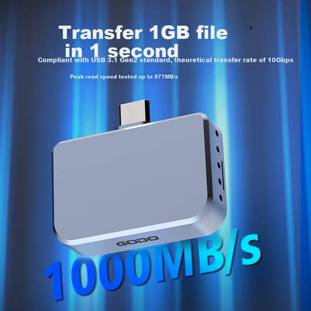 Корпус для SSD GODO M.2 NVMe 2230 внешний портативный Type-C - Фото 4 Корпус для SSD GODO M.2 NVMe 2230 внешний портативный Type-C - изображение 4