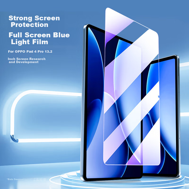 Захисне скло BIAZE PM243 для OPPO Pad 4 Pro та OnePlus Pad 2 Pro 2025, 13.2 дюйма, з фільтром синього світла, повне покриття, з набором для встановлення - зображення 5