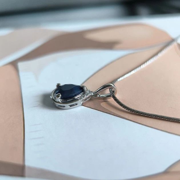 Серебряная подвеска с сапфиром 1.355ct (2214014) - изображение 6