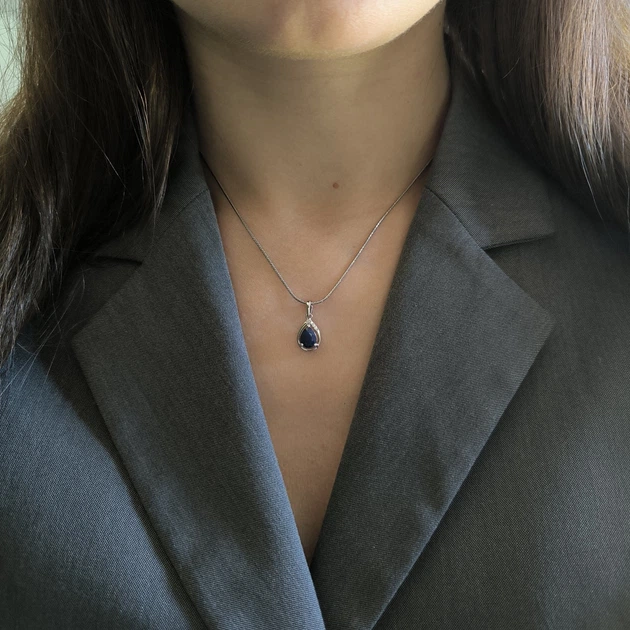Серебряная подвеска с сапфиром 1.355ct (2214014) - изображение 7