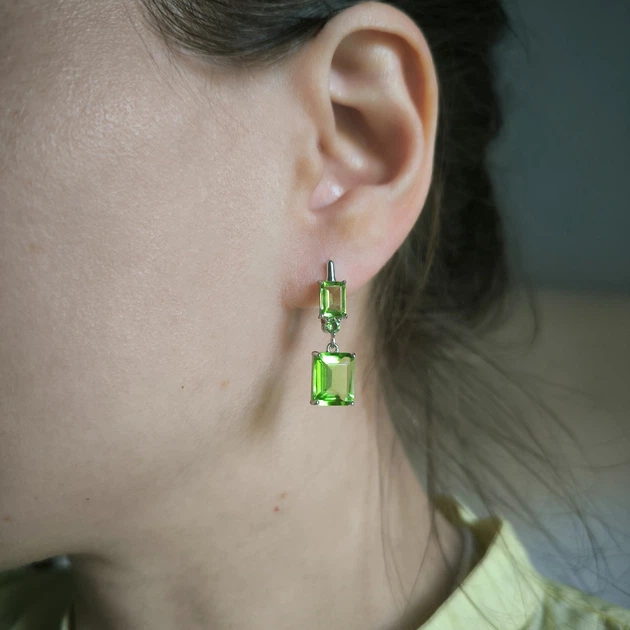 Серебряные серьги с хризолітом 7.54ct (60002471) - изображение 6