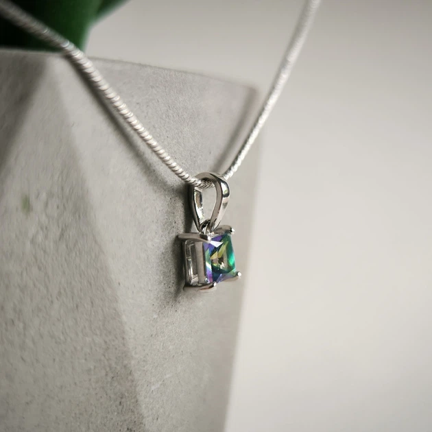 Серебряная подвеска с мистик топазом 0.473ct (2212638) - изображение 6