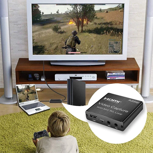 Внешняя карта видеозахвата HDMI-USB Addap VCC-03 4К алюминиевая черная - изображение 6