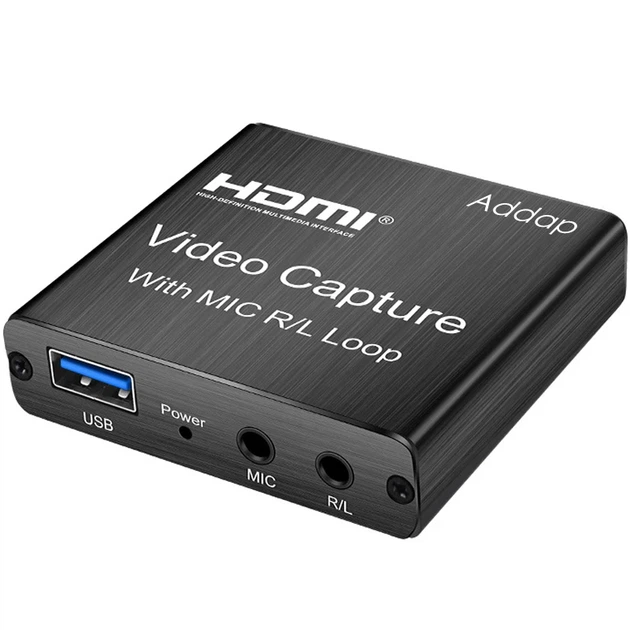 Внешняя карта видеозахвата HDMI-USB Addap VCC-03 4К алюминиевая черная - изображение 9